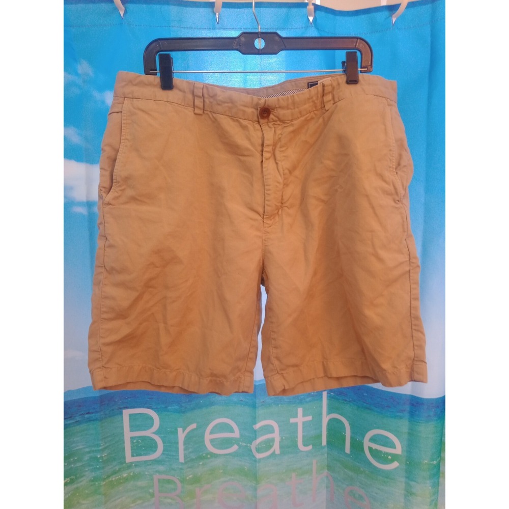 Vineyard Vines Shorts Men's Size 38 Beige Cotton Linen Breaker Golf B16